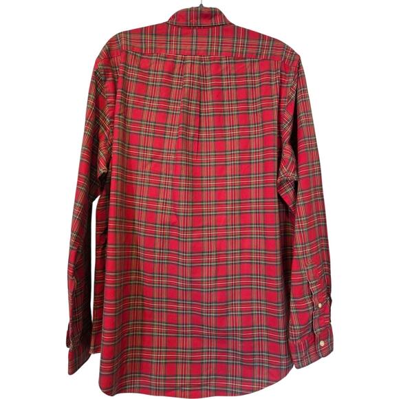 Ralph Lauren Shirt Men's Button Up Red Plaid Green Pony Classic Preppy | XL EUC - Picture 6 of 13
